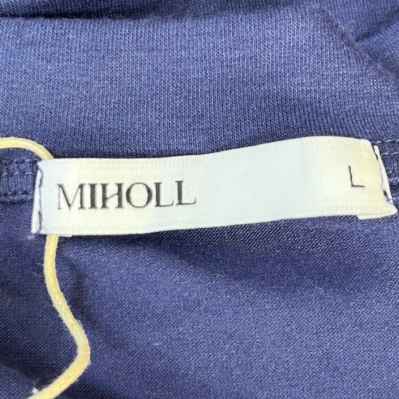 Miholl Vneck Tshirt Womens Large Navy Blue New Pocket Cuffed Sleeves - Picture 6 of 10